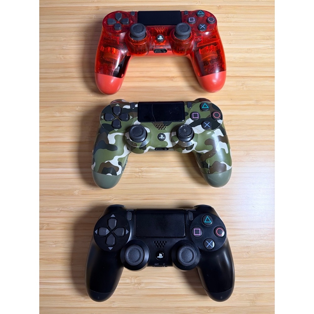 Lot 3 Sony PS4 DualShock 4 Controllers Parts Repair Tested Lights Up